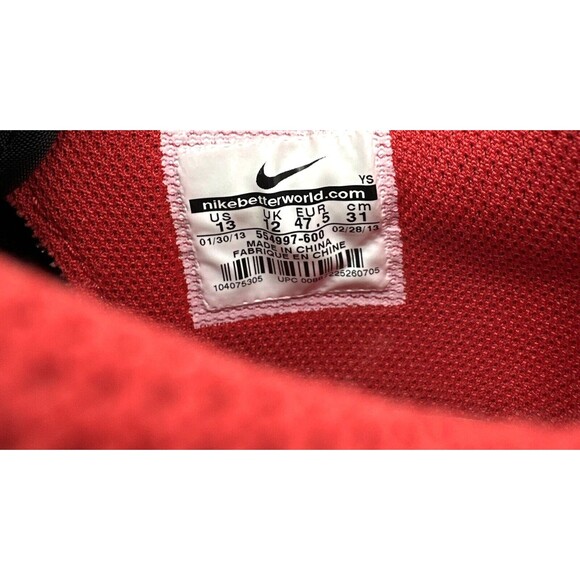 Nike Air Force 1 Low Top Shoes Men\'s Size 13 Red/Black/White Suede Tops 2003 main image 5